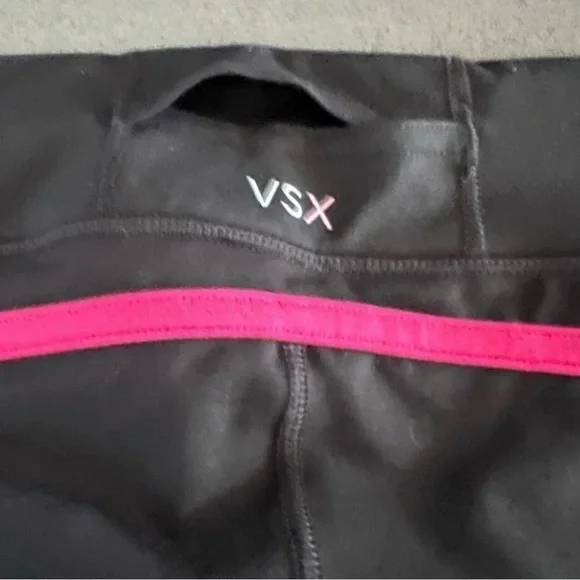 Victorias Secret VSX Leggings Womens Small Knockout Workout Black Pink - Picture 5 of 11